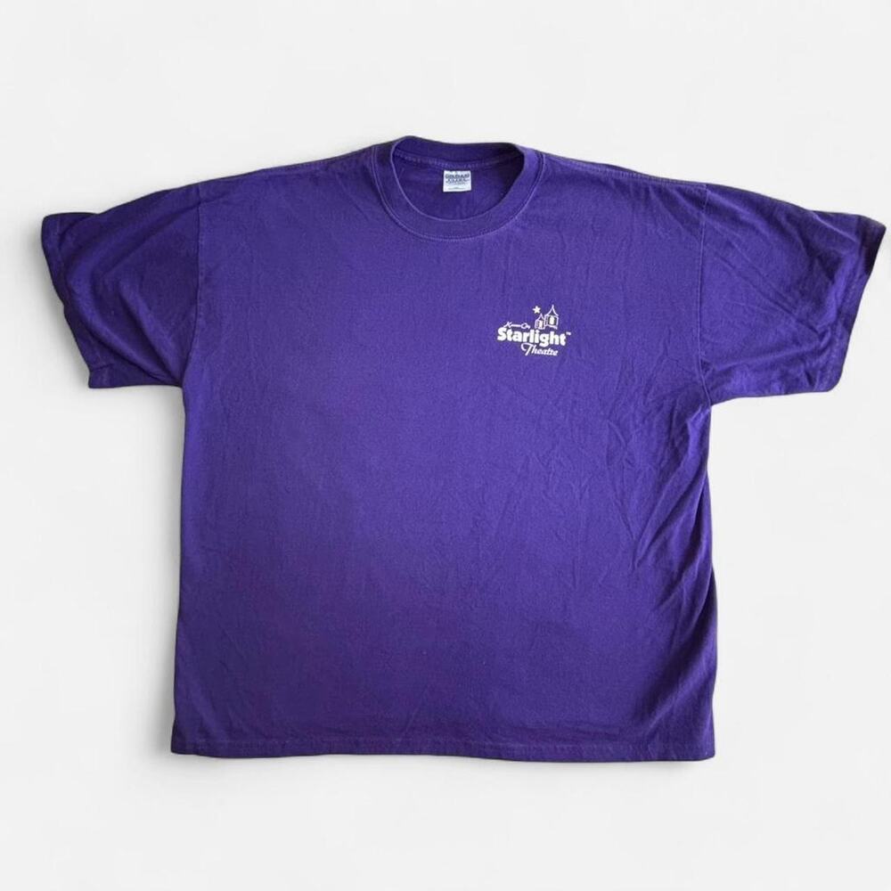GILDAN Unisex XXL T-Shirt Short Sleeve Crew Neck Purple White